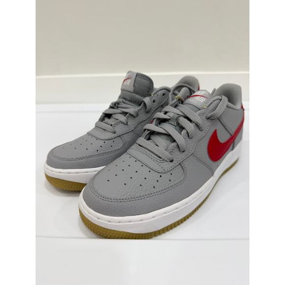 Nike Air Force 1-2 Gray Red Gum GS size 7Y kids youth af1 CI1759-002 - Picture 13 of 13